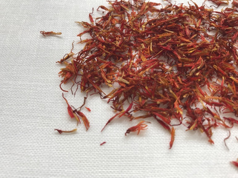 dye plant safflower LINNET Natural dye Linen